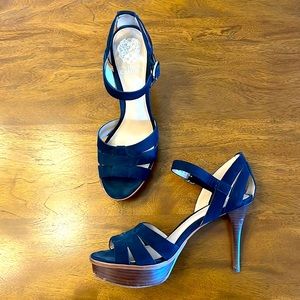 Navy Blue suede Vince Camuto heels